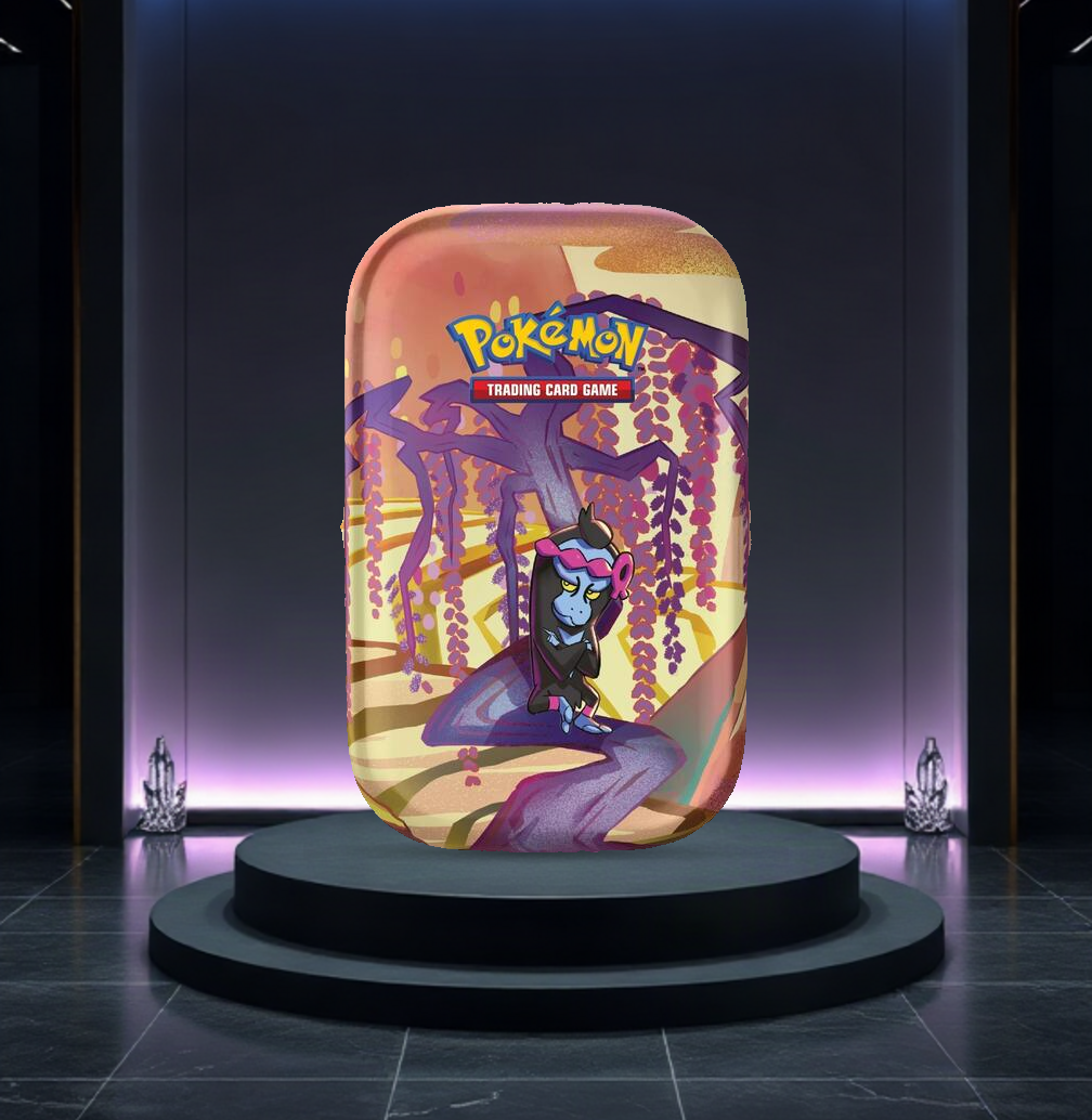 Pokémon TCG: Scarlet & Violet—Shrouded Fable Mini Tin (Munkidori) — English Munkidori artwork variant