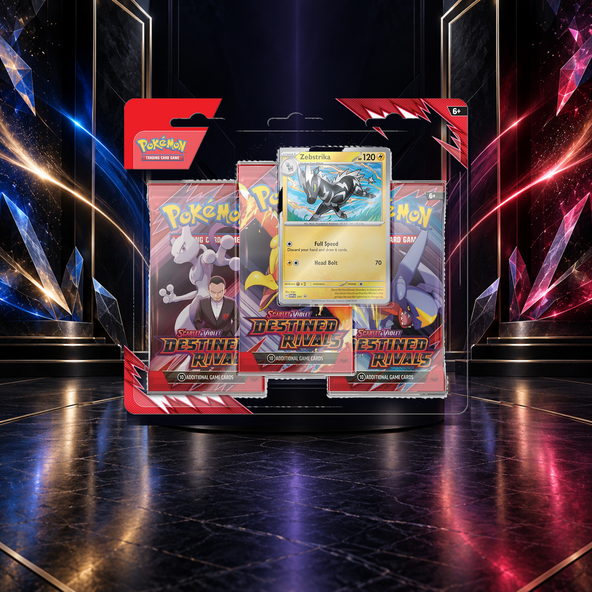 Pokémon TCG: Destined Rivals 3-Pack Blister – Zebstrika