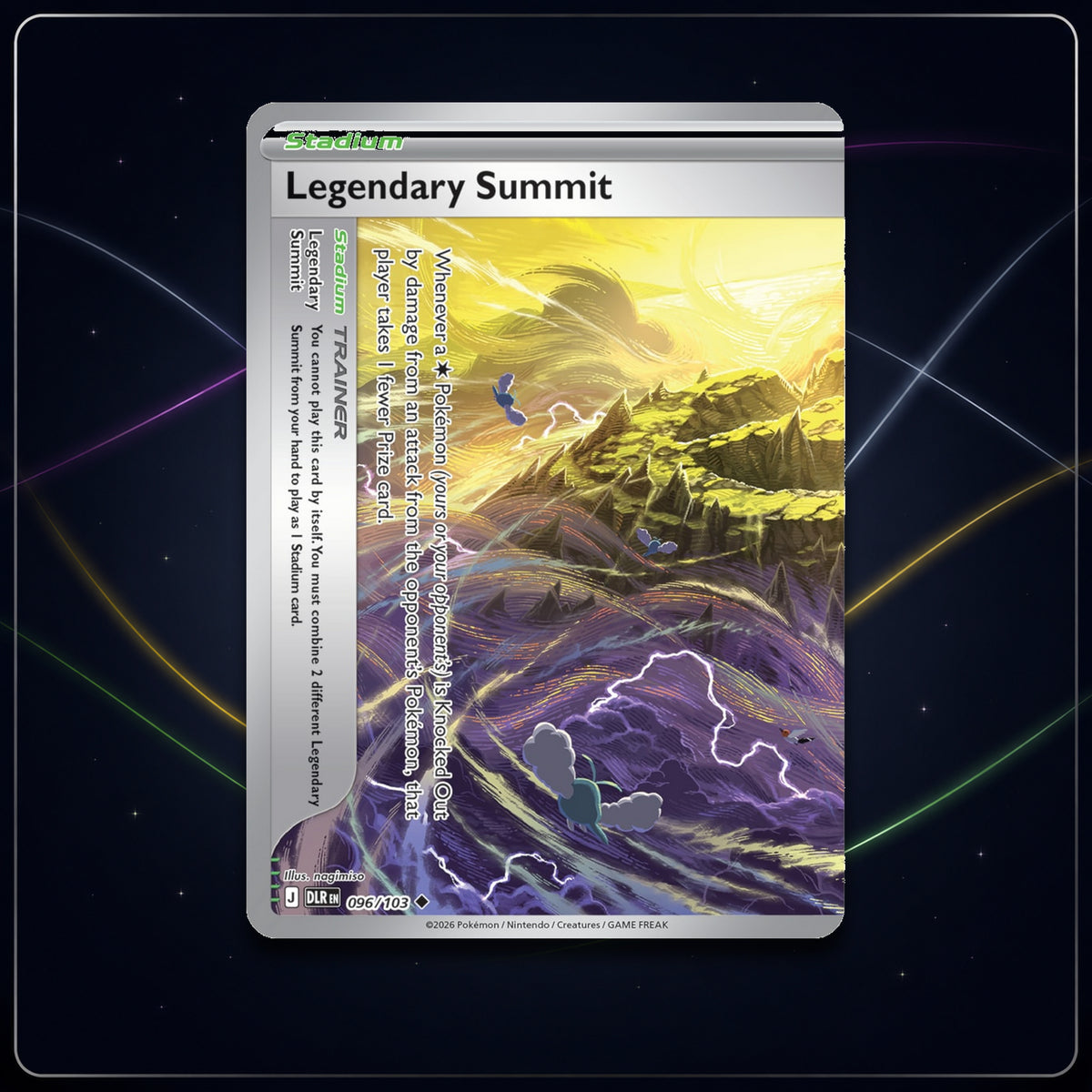 Left Legendary Summit Stadium card from Pokémon TCG Delta Reign