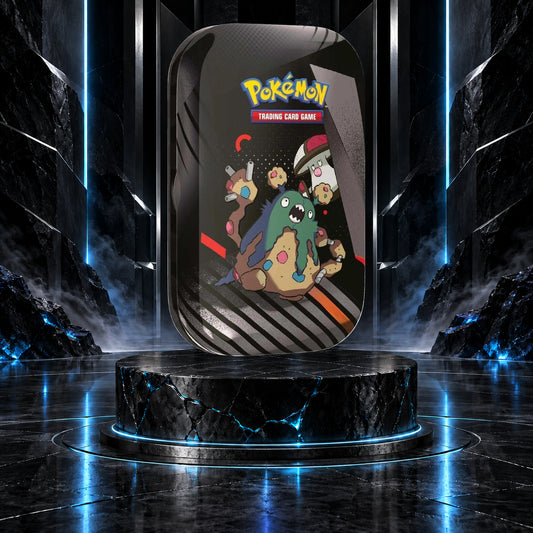 English Pokémon TCG Unova Mini Tin featuring Garbodor and Amoonguss