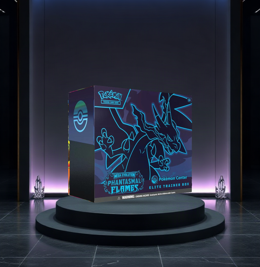 Pokémon TCG: Mega Evolution—Phantasmal Flames Pokémon Center Elite Trainer Box — English Pokémon Center exclusive; launched November 14, 2025