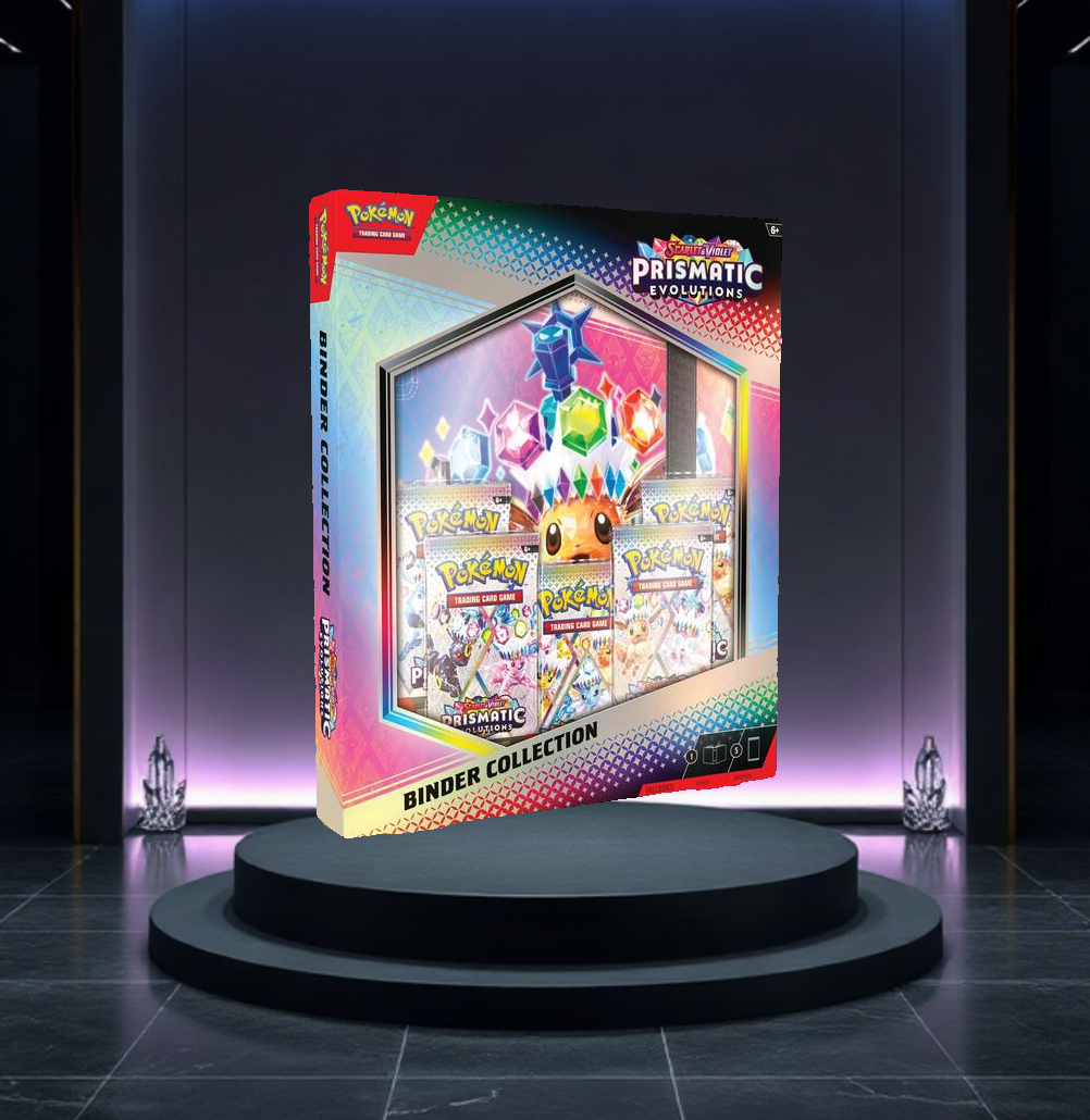 English Pokémon TCG: Scarlet & Violet—Prismatic Evolutions Binder Collection retail packaging