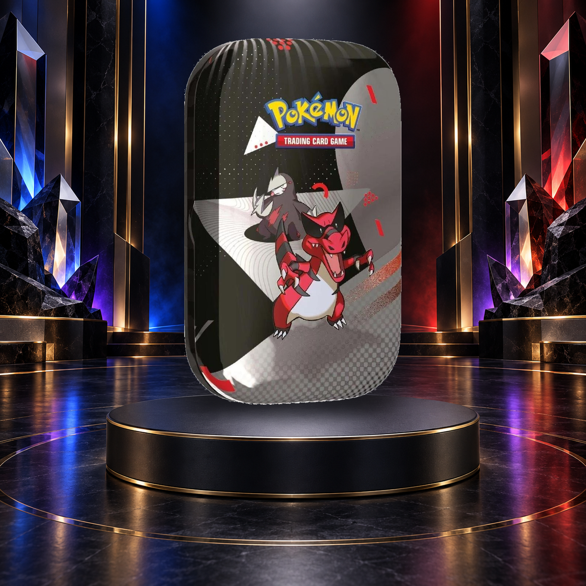 English Pokémon TCG Unova Mini Tin featuring Krookodile and Excadrill