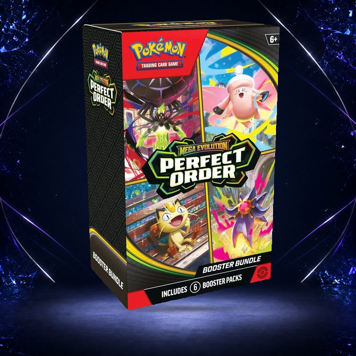Pokémon TCG: Mega Evolution—Perfect Order Booster Bundle — English factory-sealed standard retail edition; quantity 1; contains 6 Mega Evolution—Perfect Order booster packs