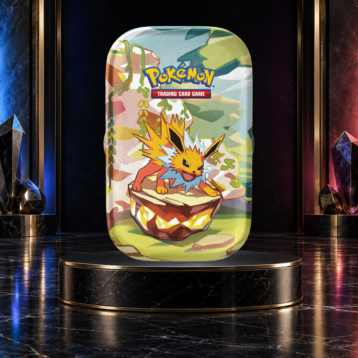 English Pokémon TCG Prismatic Evolutions Mini Tin featuring Jolteon
